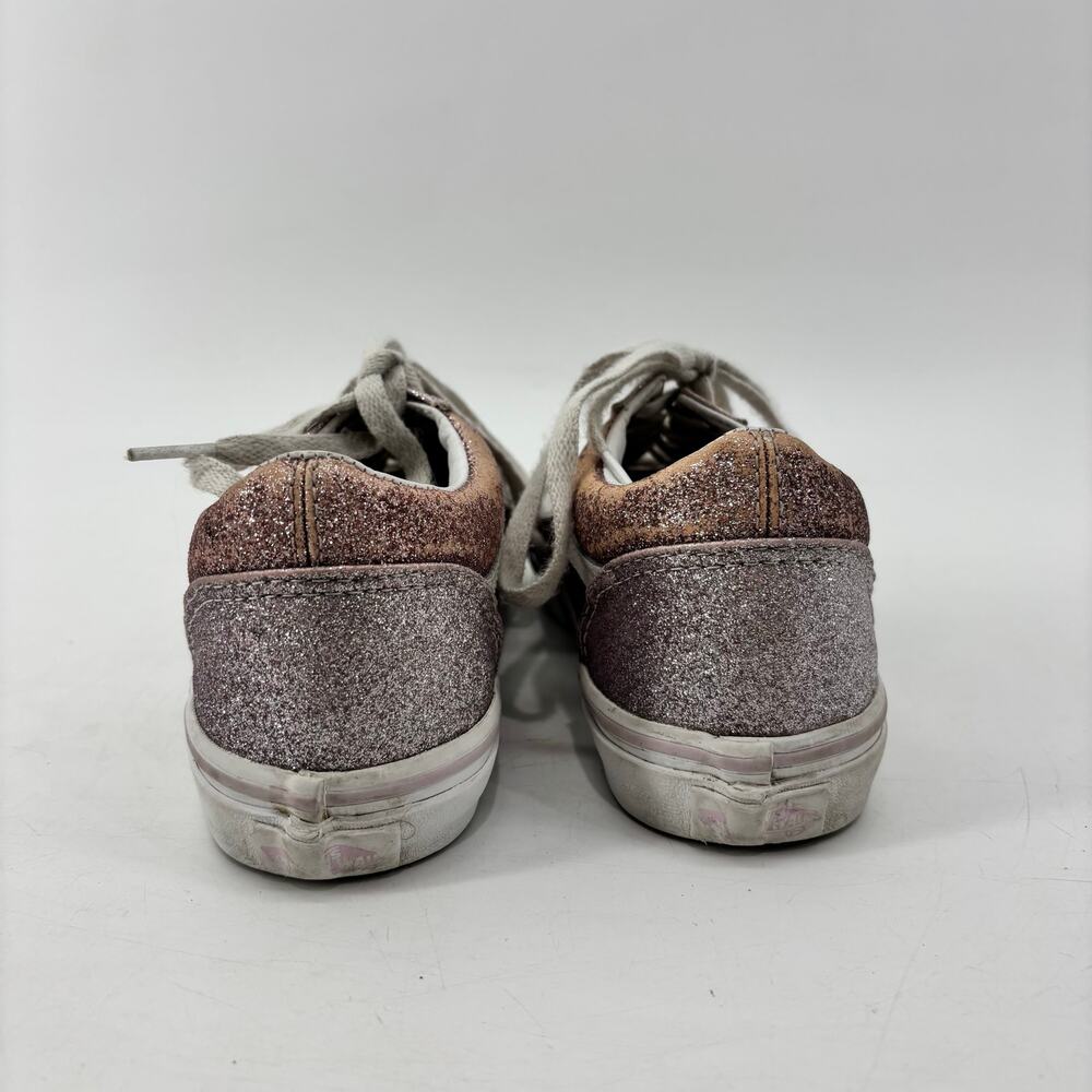 Vans Girls Size 3.5 US Juniors Pink Glitter Lace Up Casual Sneakers - Picture 7 of 14